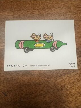 Inciardi - Richard Scarry -  "Crayon Car" Mini Print